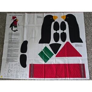 Cranston Print Works Very Important Penguin Fabric Panel Christmas DIY Plush New
